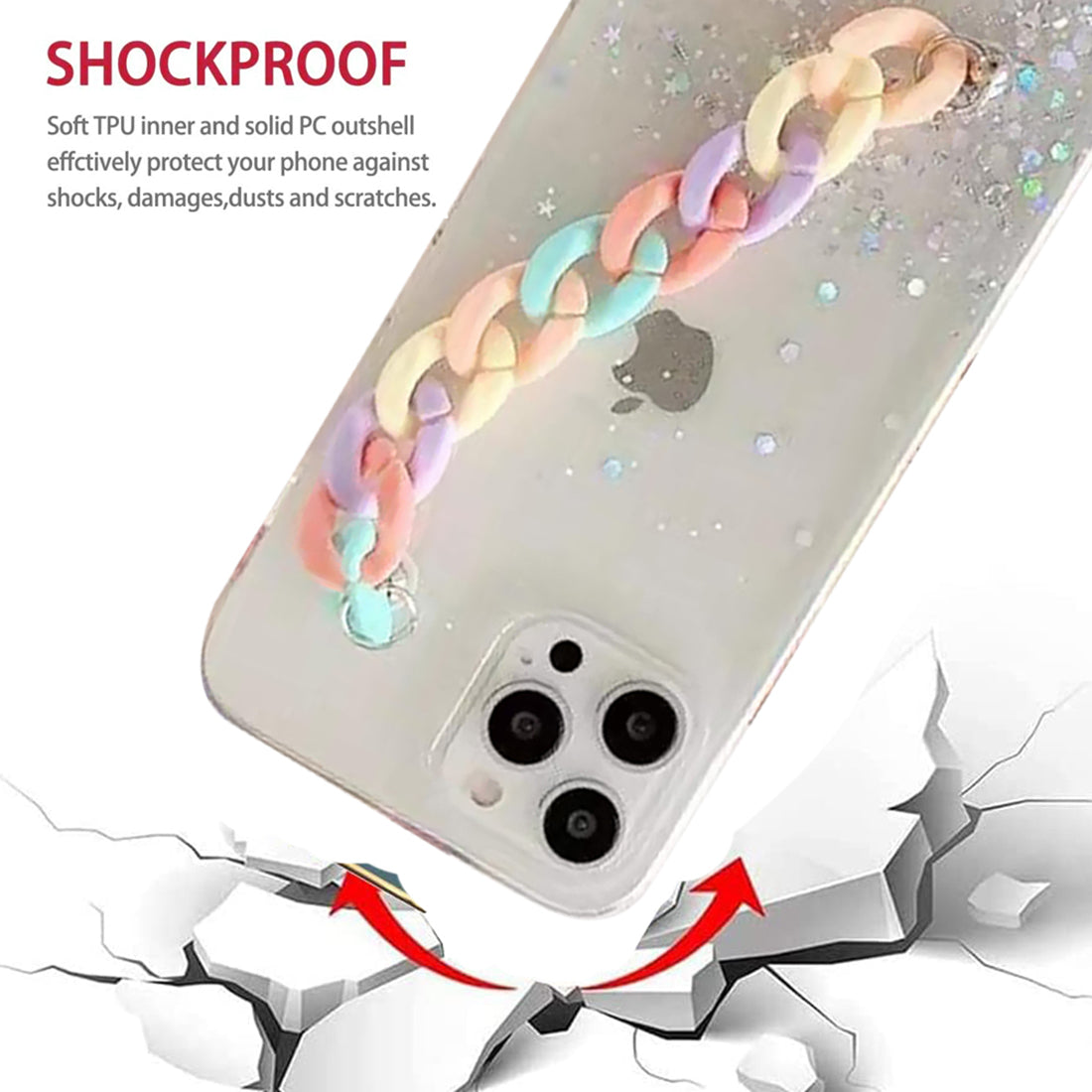 Glitter Case with Chain Holder for Apple iPhone 12 Pro