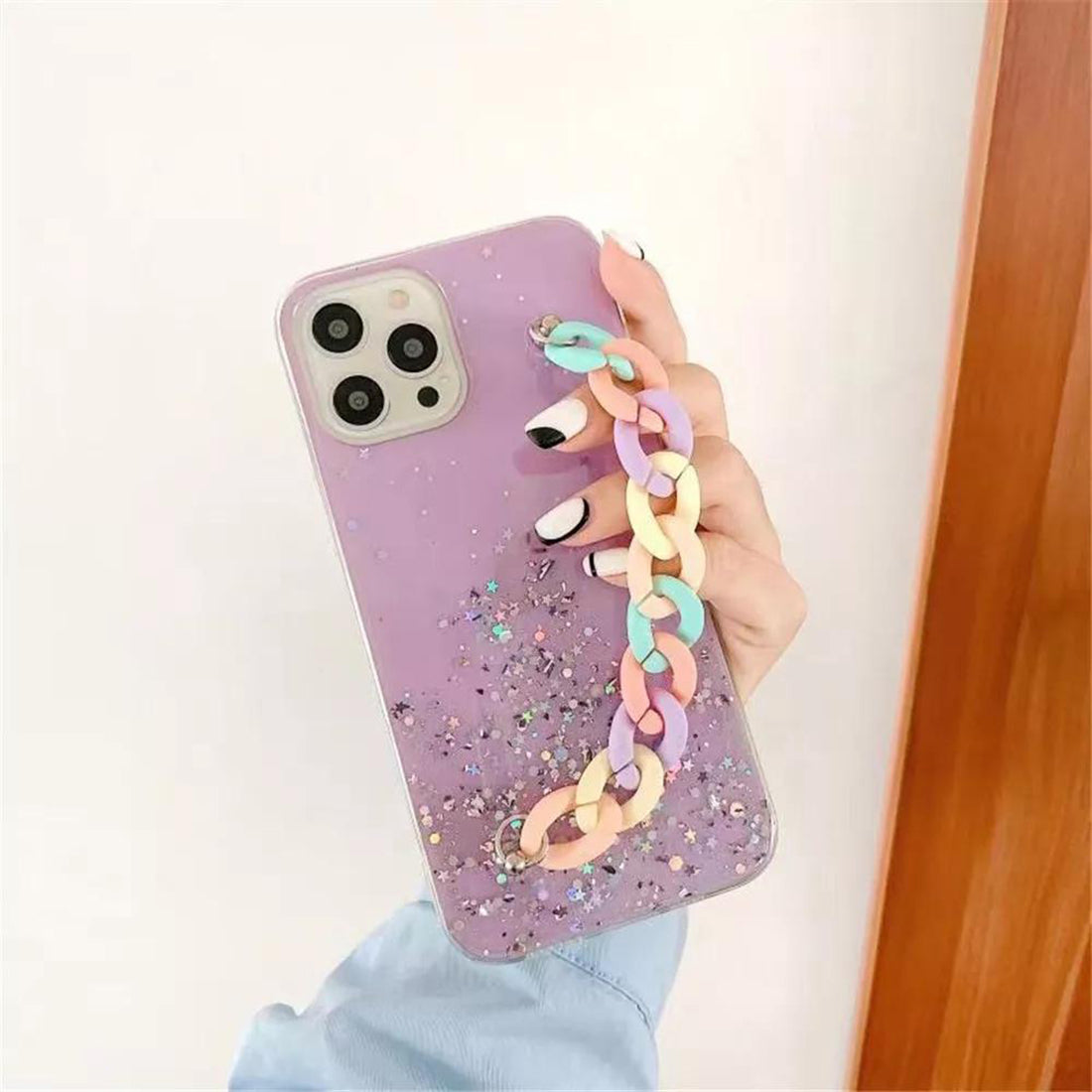 Glitter Case with Chain Holder for Apple iPhone 12 Pro