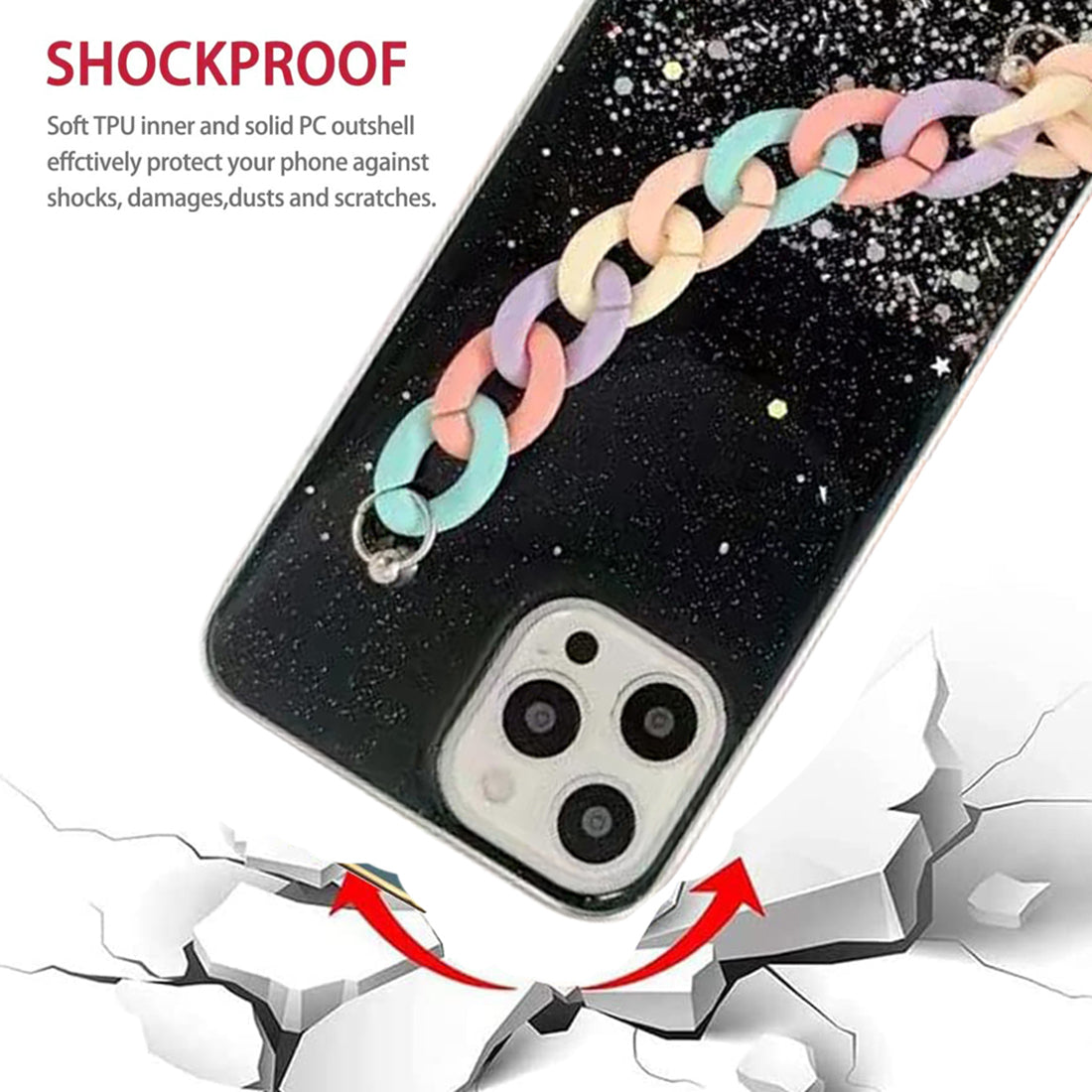 Glitter Case with Chain Holder for Apple iPhone 13 Pro Max