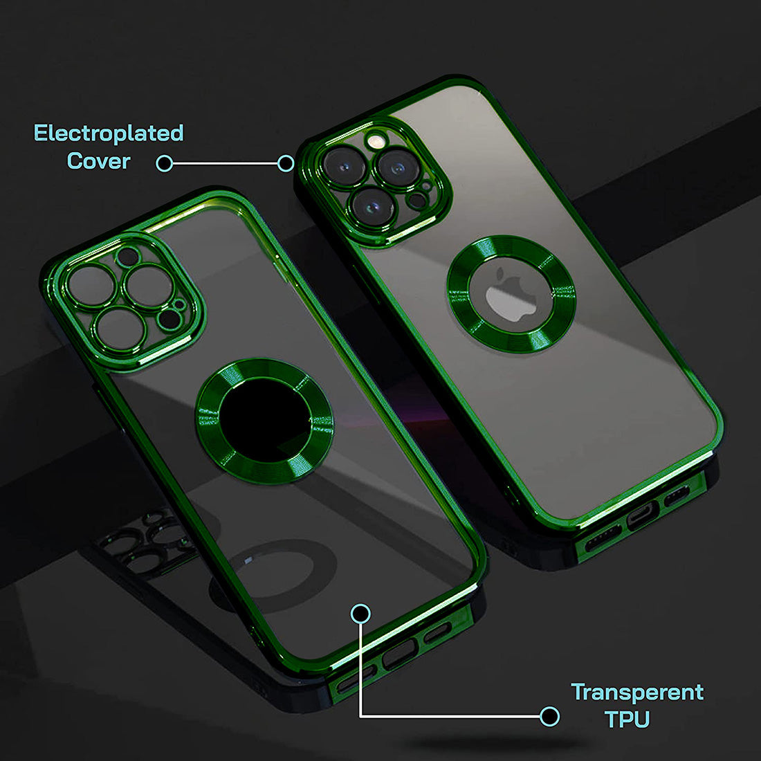 Electroplated Logo View Back Cover for Apple iPhone 12 Pro
