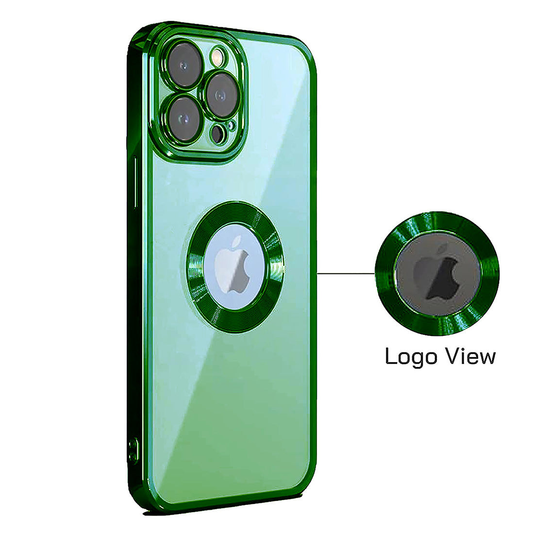 Electroplated Logo View Back Cover for Apple iPhone 12 Pro