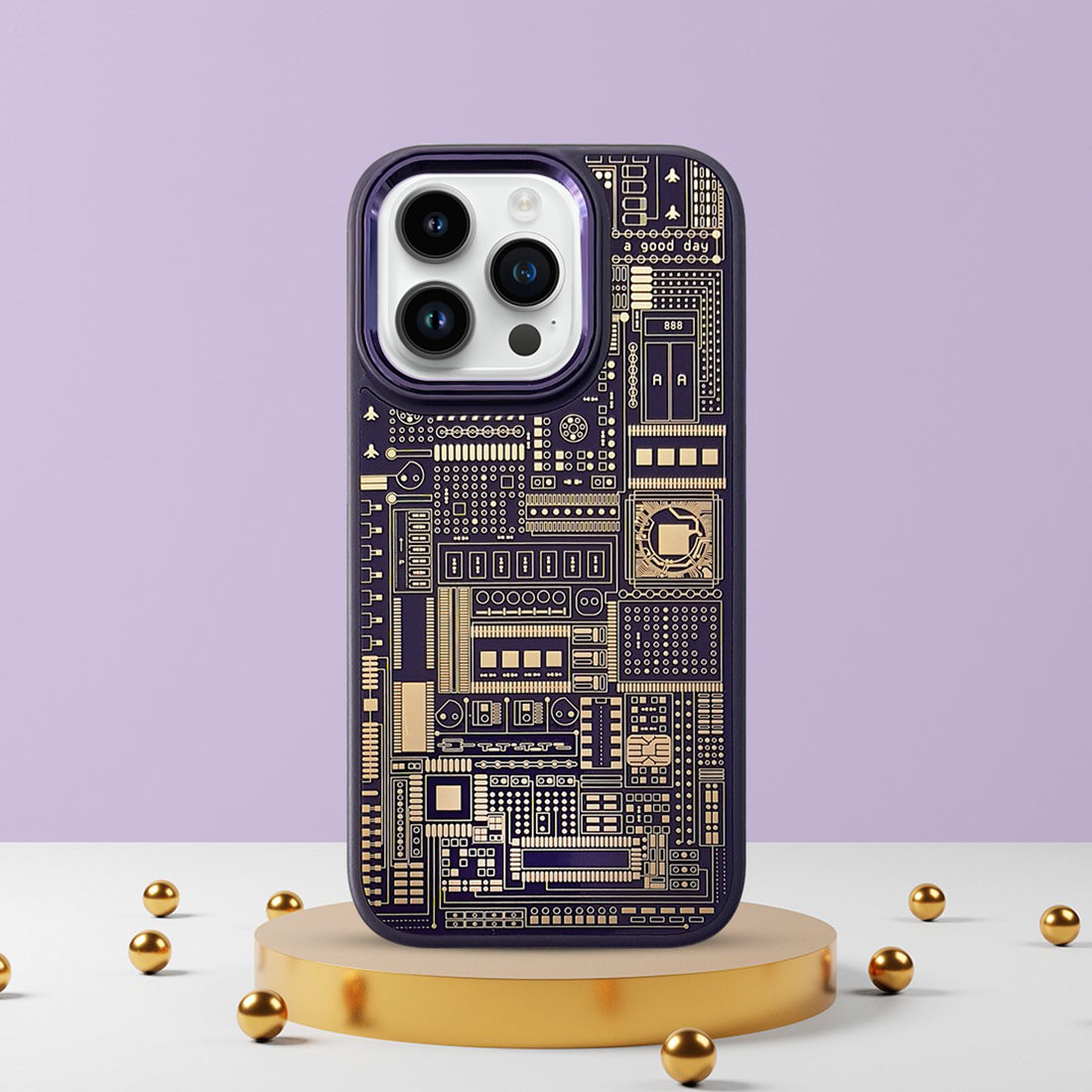 Circuit Board Design PC TPU Case for Apple iPhone 14 Pro