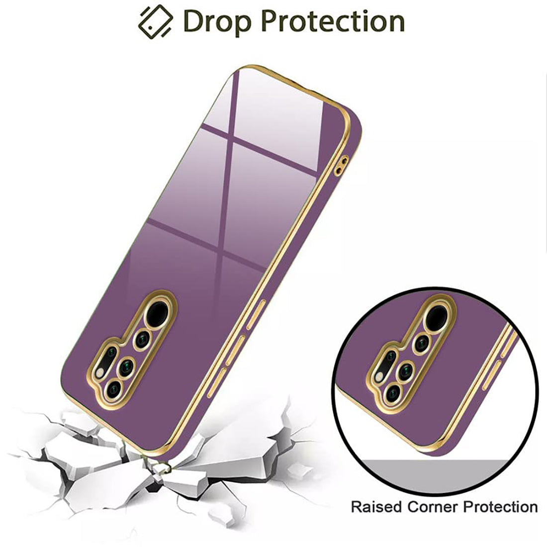 Electroplating TPU Cover for Mi Redmi Note 8 Pro 4G