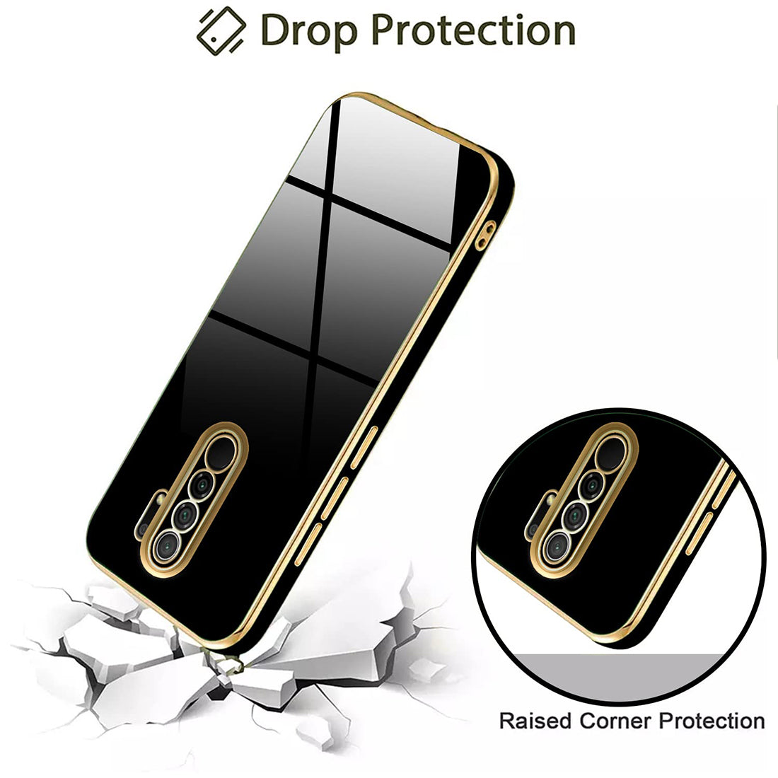 Electroplating TPU Cover for Mi Redmi 9 Prime / Poco M2