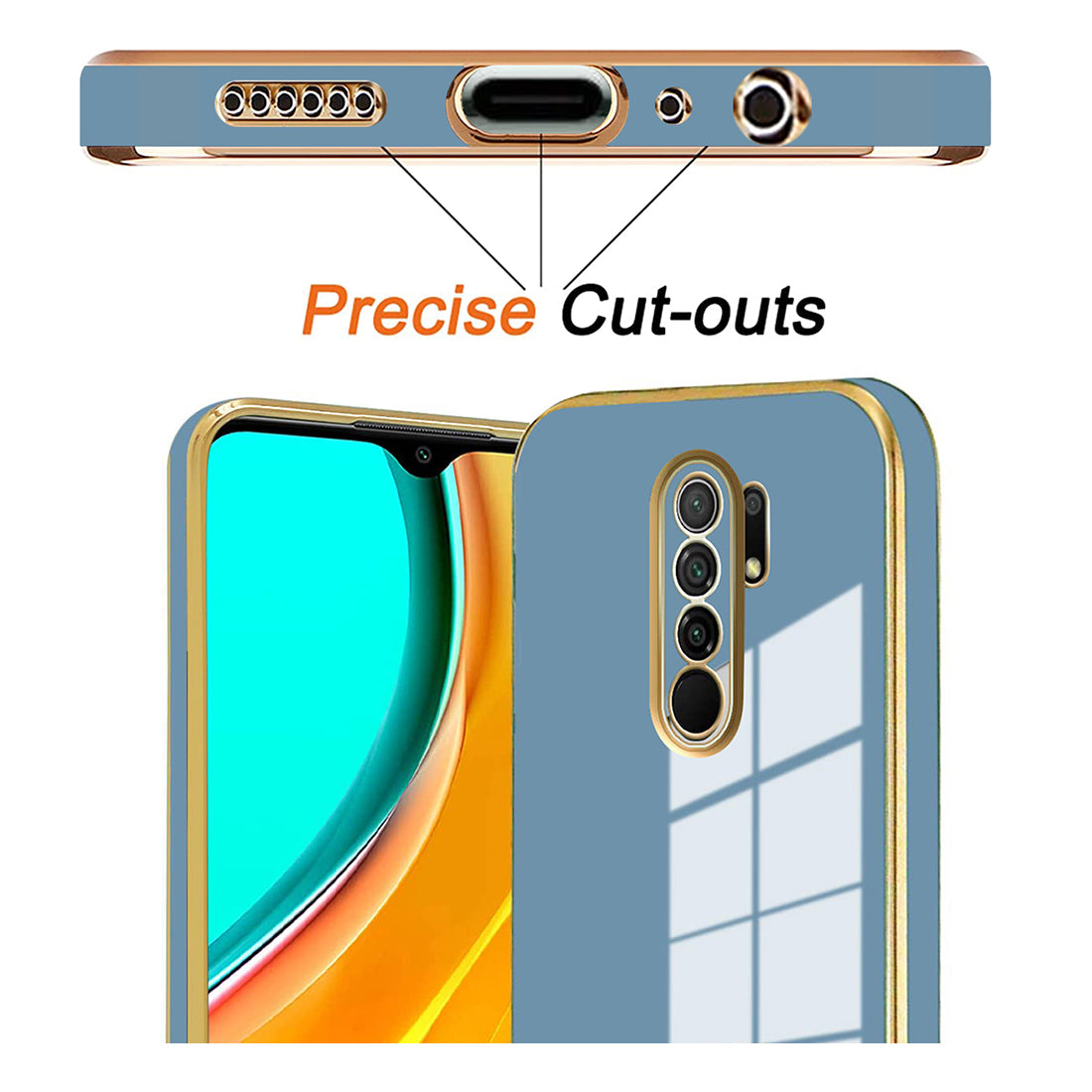 Electroplating TPU Cover for Mi Redmi 9 Prime / Poco M2