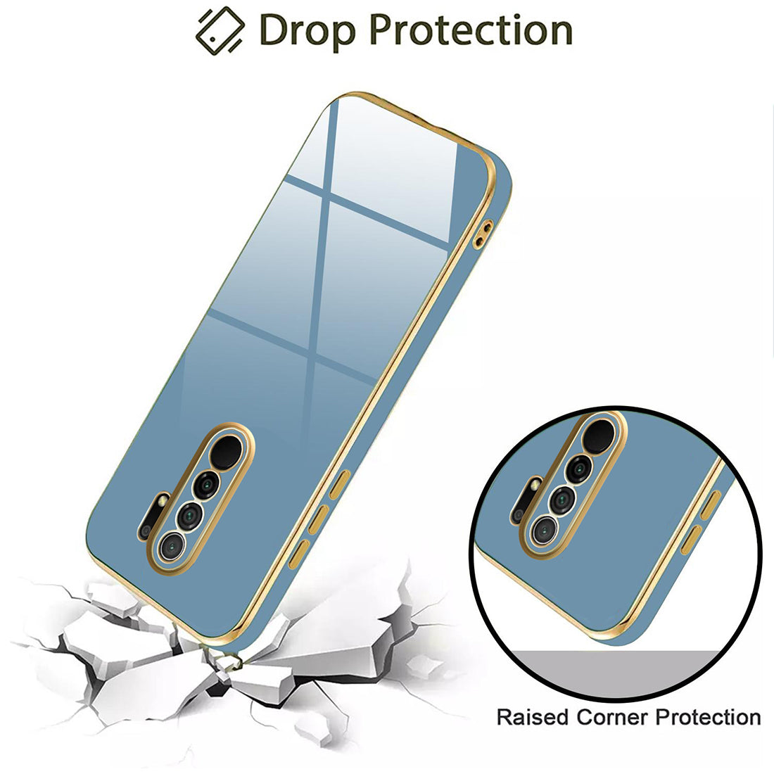 Electroplating TPU Cover for Mi Redmi 9 Prime / Poco M2