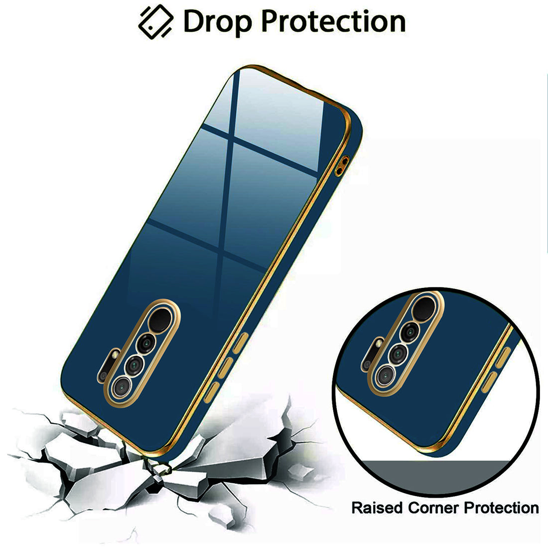 Electroplating TPU Cover for Mi Redmi 9 Prime / Poco M2