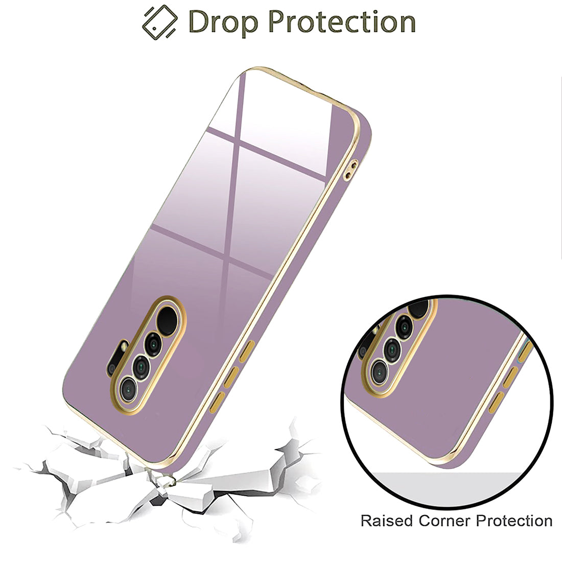 Electroplating TPU Cover for Mi Redmi 9 Prime / Poco M2