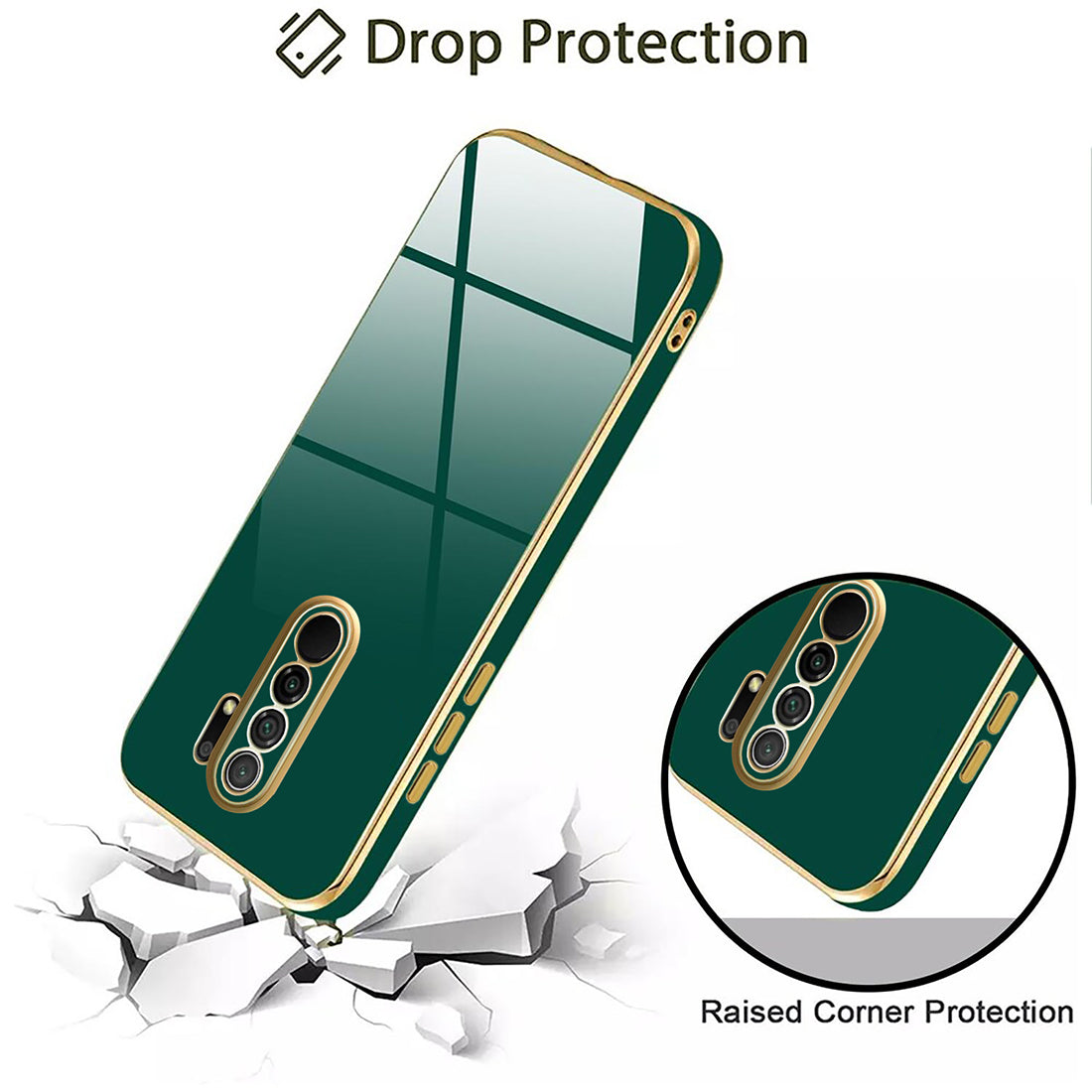 Electroplating TPU Cover for Mi Redmi 9 Prime / Poco M2