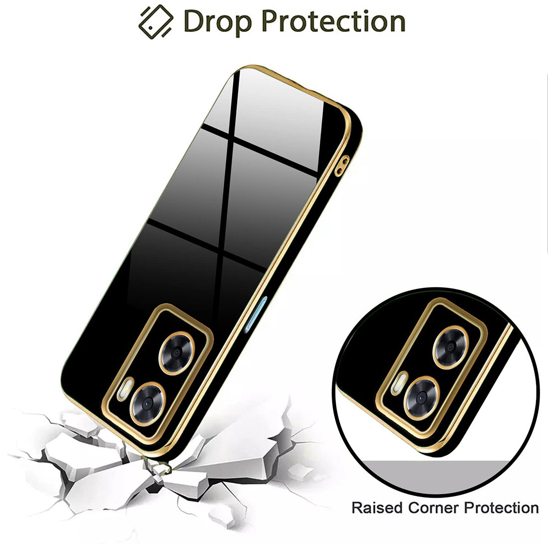 Electroplating TPU Cover for Oppo A57 5G / K10 5G / A77 5G / Realme Narzo 50 5G