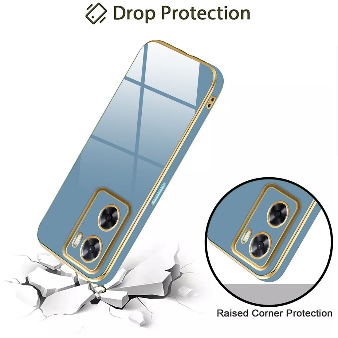 Electroplating TPU Cover for Oppo A57 5G / K10 5G / A77 5G / Realme Narzo 50 5G