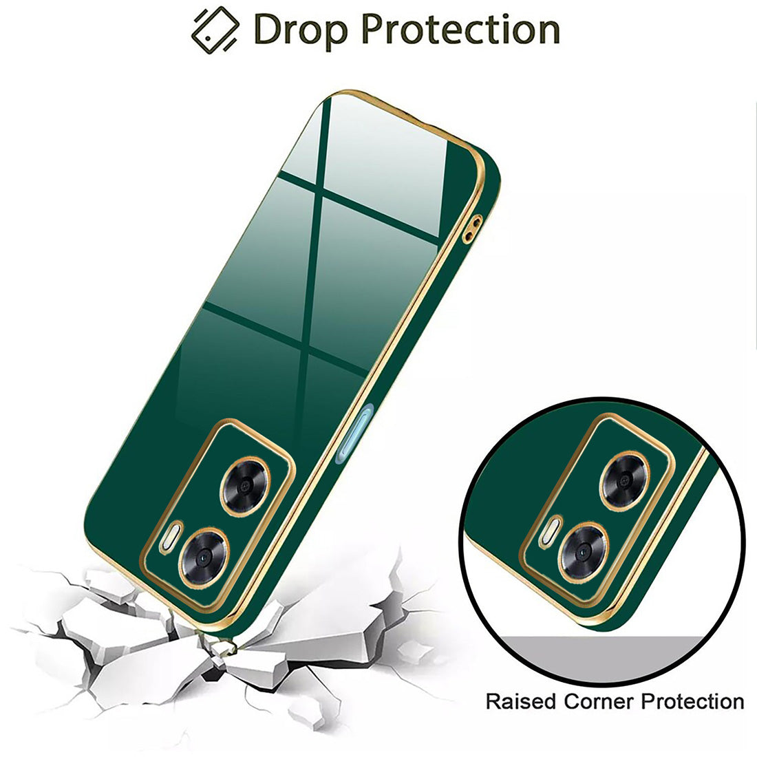 Electroplating TPU Cover for Oppo A57 5G / K10 5G / A77 5G / Realme Narzo 50 5G