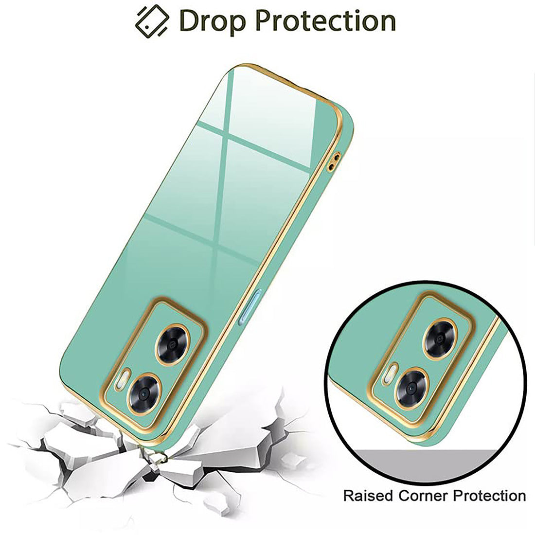 Electroplating TPU Cover for Oppo A57 5G / K10 5G / A77 5G / Realme Narzo 50 5G