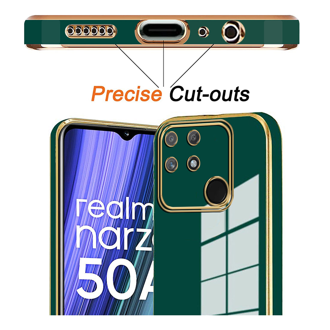 Electroplating TPU Cover for Realme Narzo 50A 4G