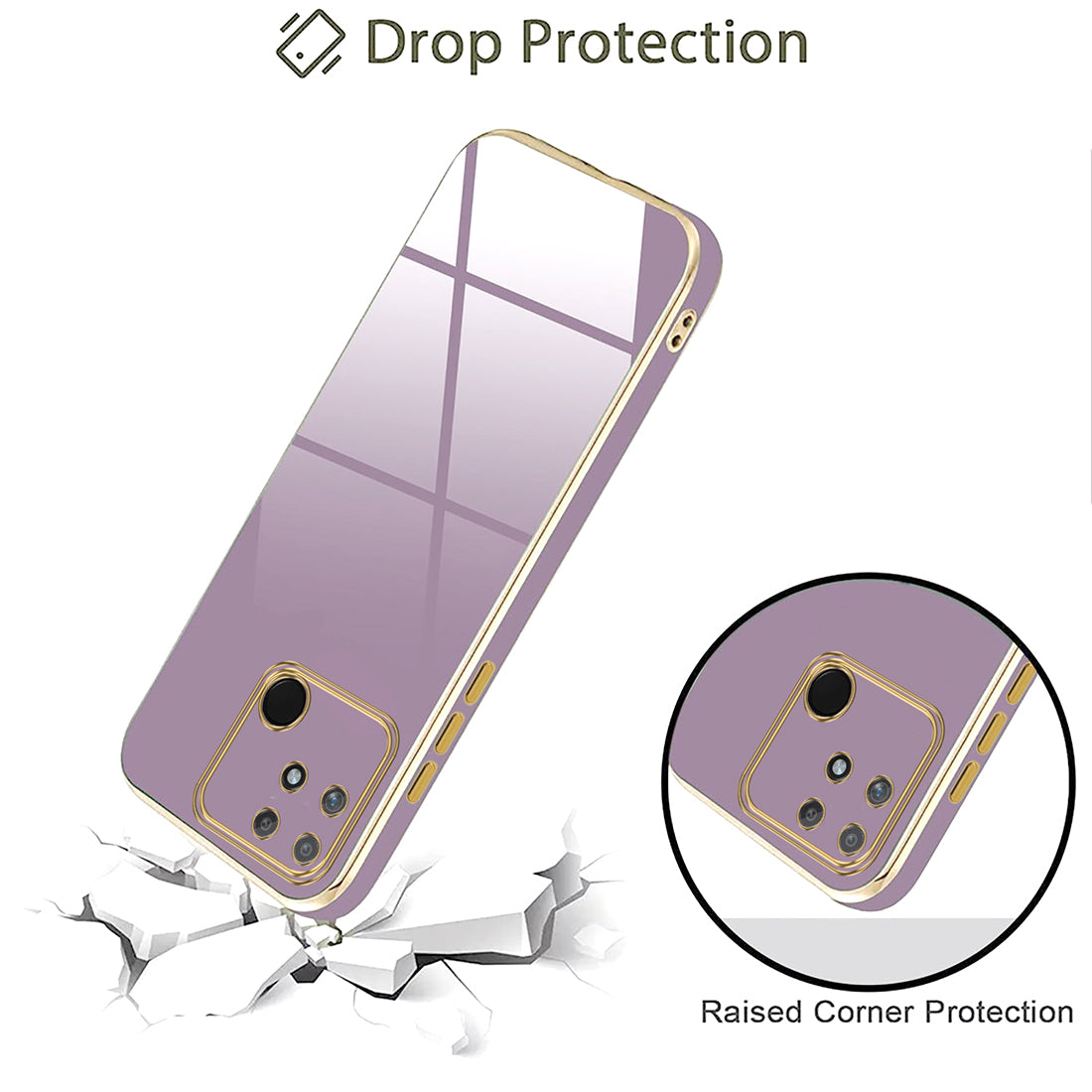 Electroplating TPU Cover for Realme Narzo 50A 4G