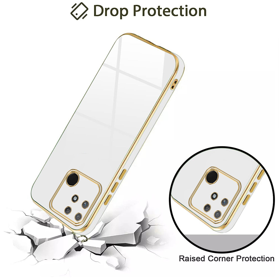 Electroplating TPU Cover for Realme Narzo 50A 4G