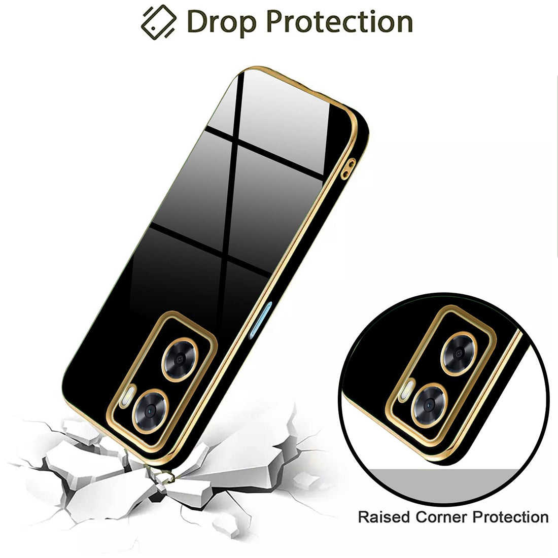 Electroplating TPU Cover for Oppo A77 5G / K10 5G / A57 5G / Realme Narzo 50 5G