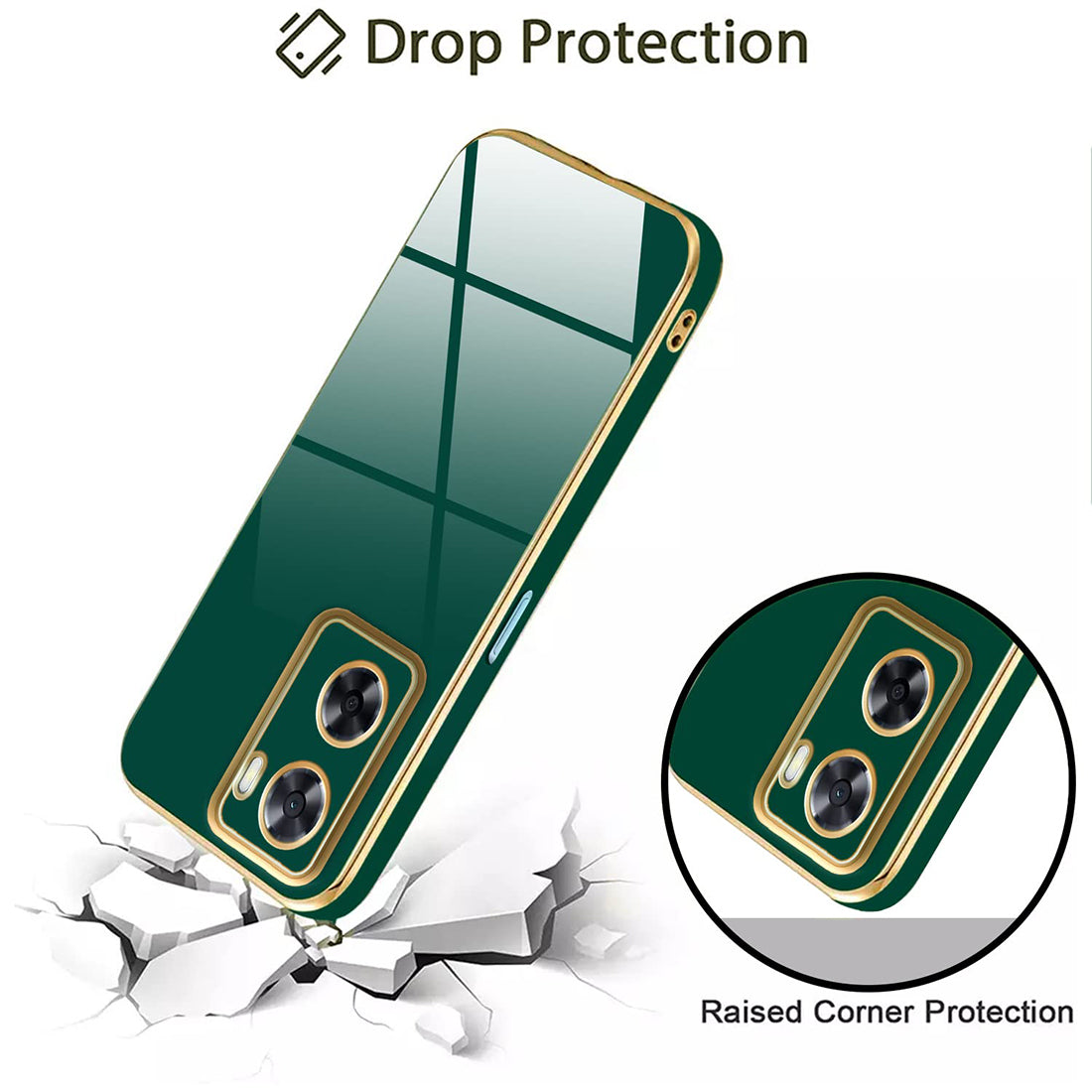 Electroplating TPU Cover for Oppo A77 5G / K10 5G / A57 5G / Realme Narzo 50 5G