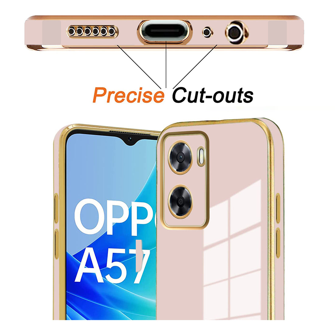 Electroplating TPU Cover for Oppo A77 5G / K10 5G / A57 5G / Realme Narzo 50 5G