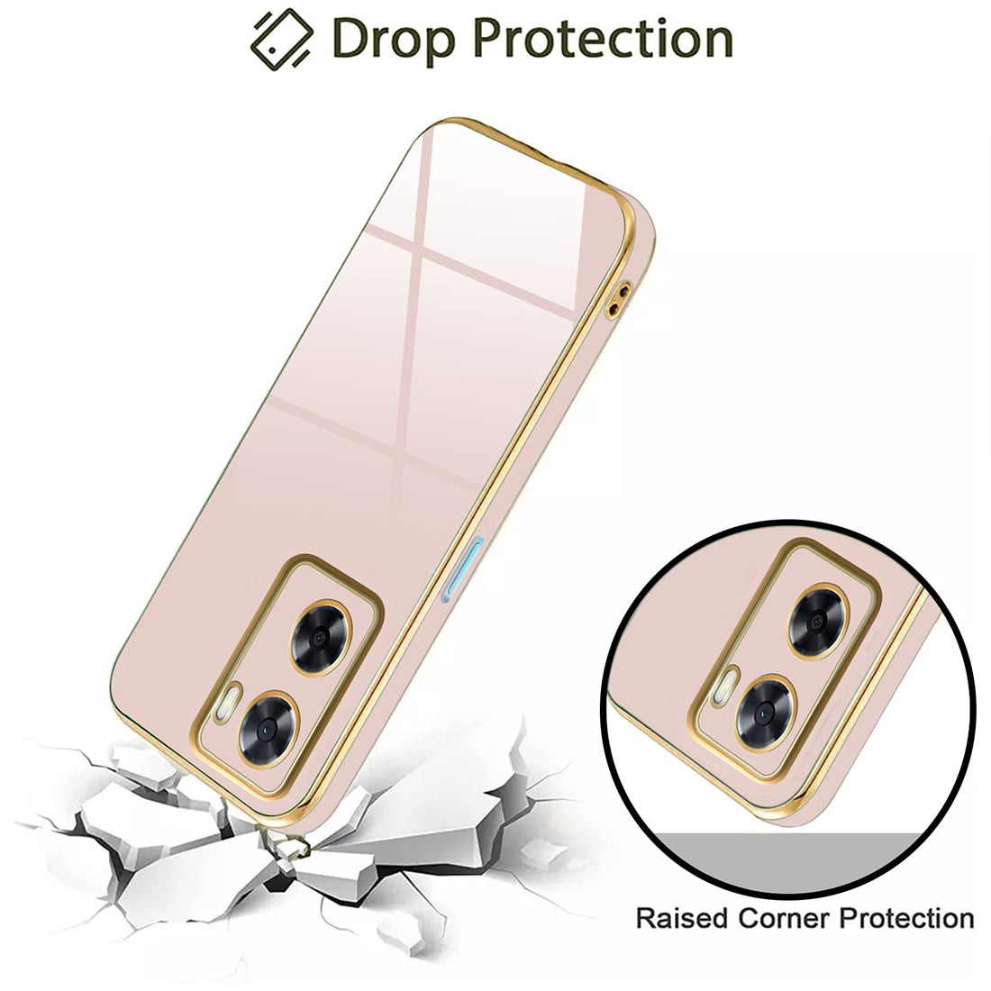 Electroplating TPU Cover for Oppo A77 5G / K10 5G / A57 5G / Realme Narzo 50 5G