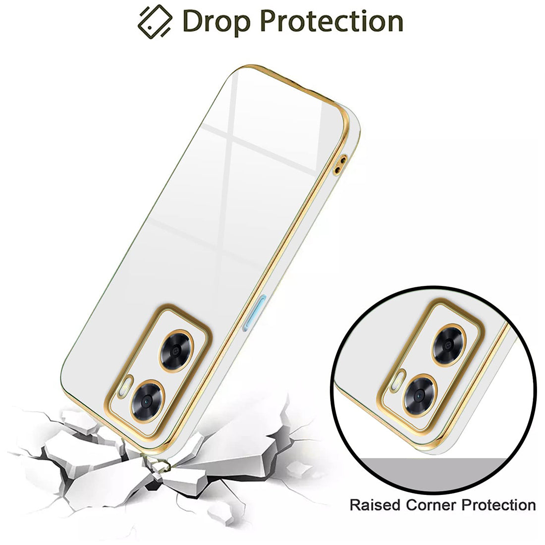 Electroplating TPU Cover for Oppo A77 5G / K10 5G / A57 5G / Realme Narzo 50 5G