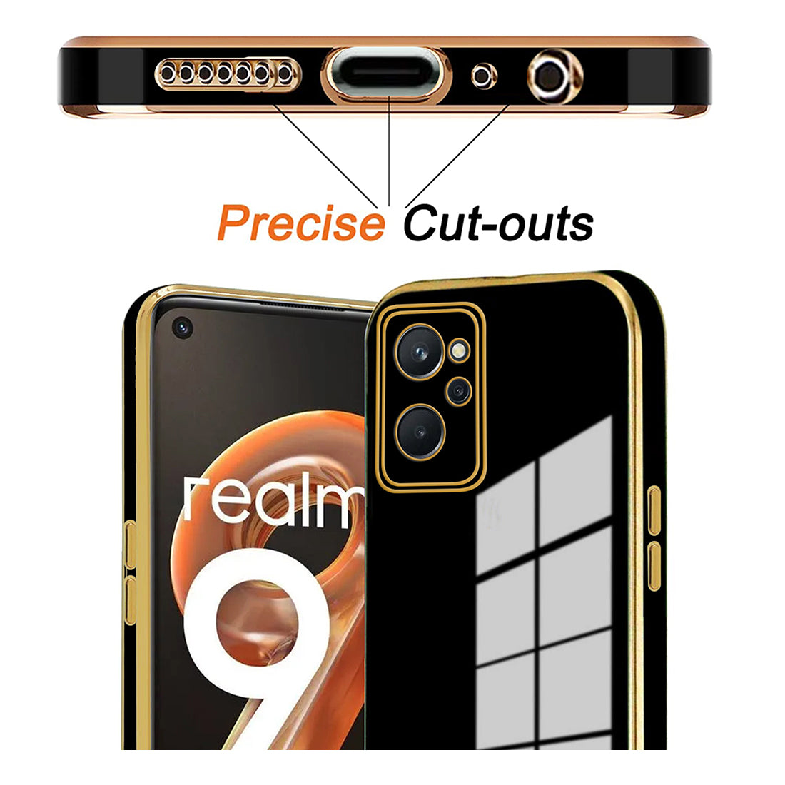 Electroplating TPU Cover for Realme 9i 4G / A76 4G / A96 4G / K10 4G