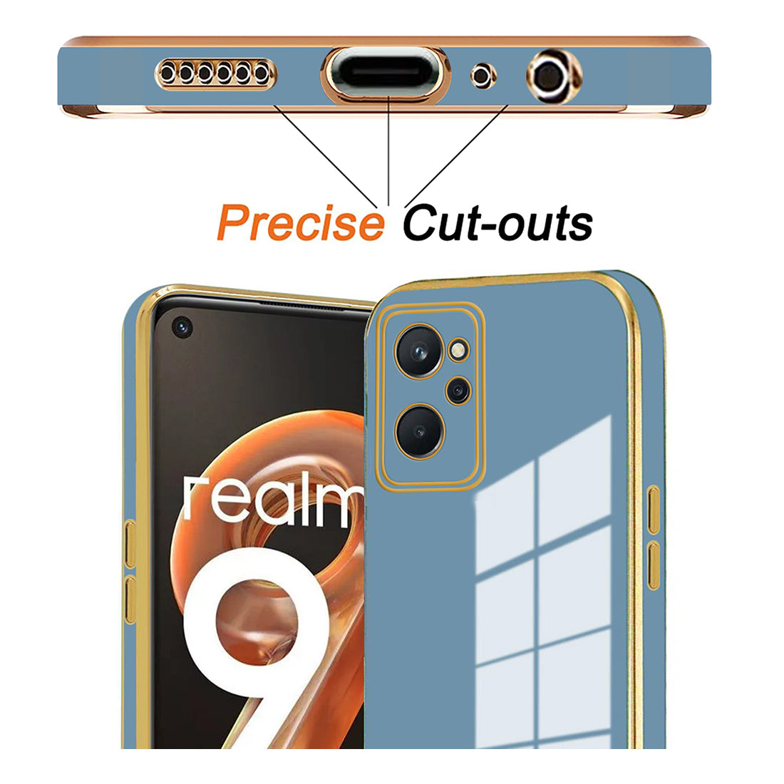 Electroplating TPU Cover for Realme 9i 4G / A76 4G / A96 4G / K10 4G