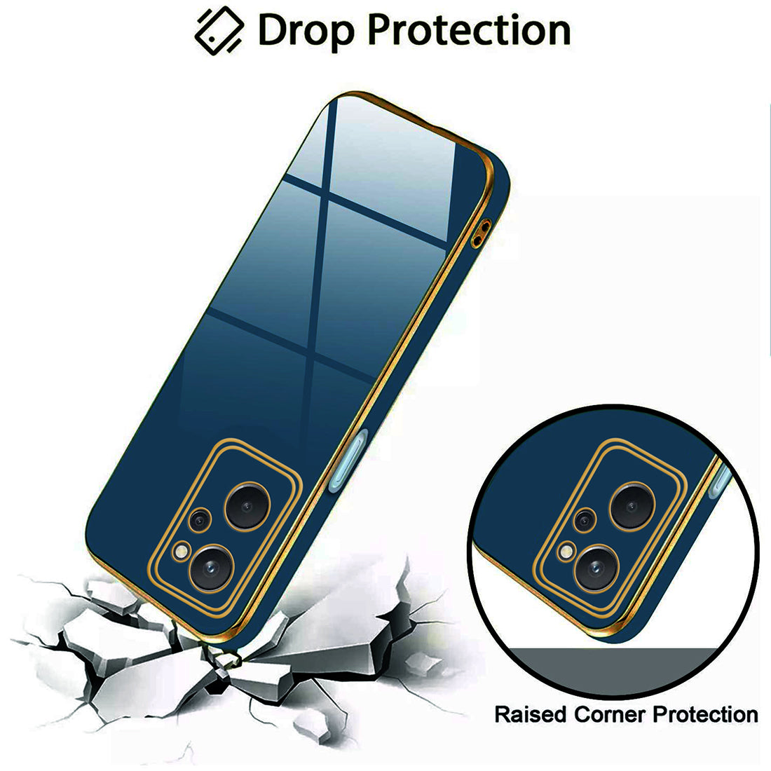 Electroplating TPU Cover for Realme 9i 4G / A76 4G / A96 4G / K10 4G