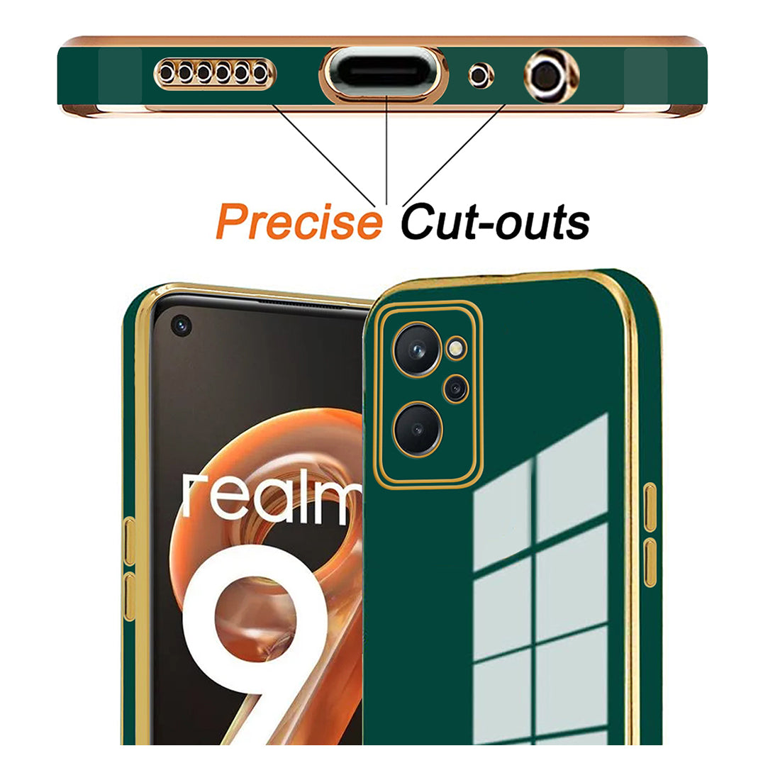 Electroplating TPU Cover for Realme 9i 4G / A76 4G / A96 4G / K10 4G