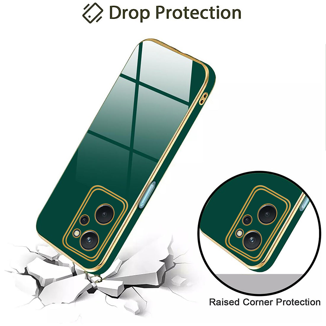 Electroplating TPU Cover for Realme 9i 4G / A76 4G / A96 4G / K10 4G