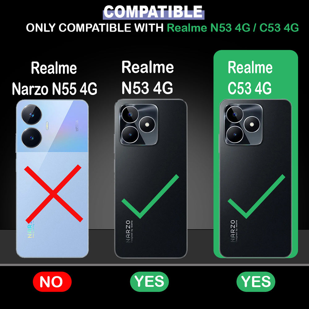 Shockproof Crystal Clear Back Cover for Realme Narzo N53 4G / C53 4G / C51 4G