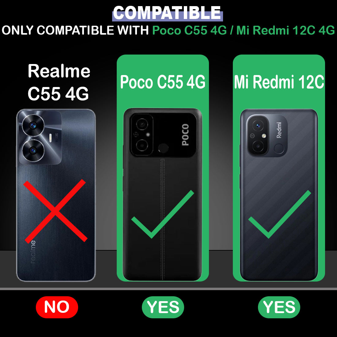 Magic Back Case Cover for Poco C55 4G / Mi Redmi 12C 4G