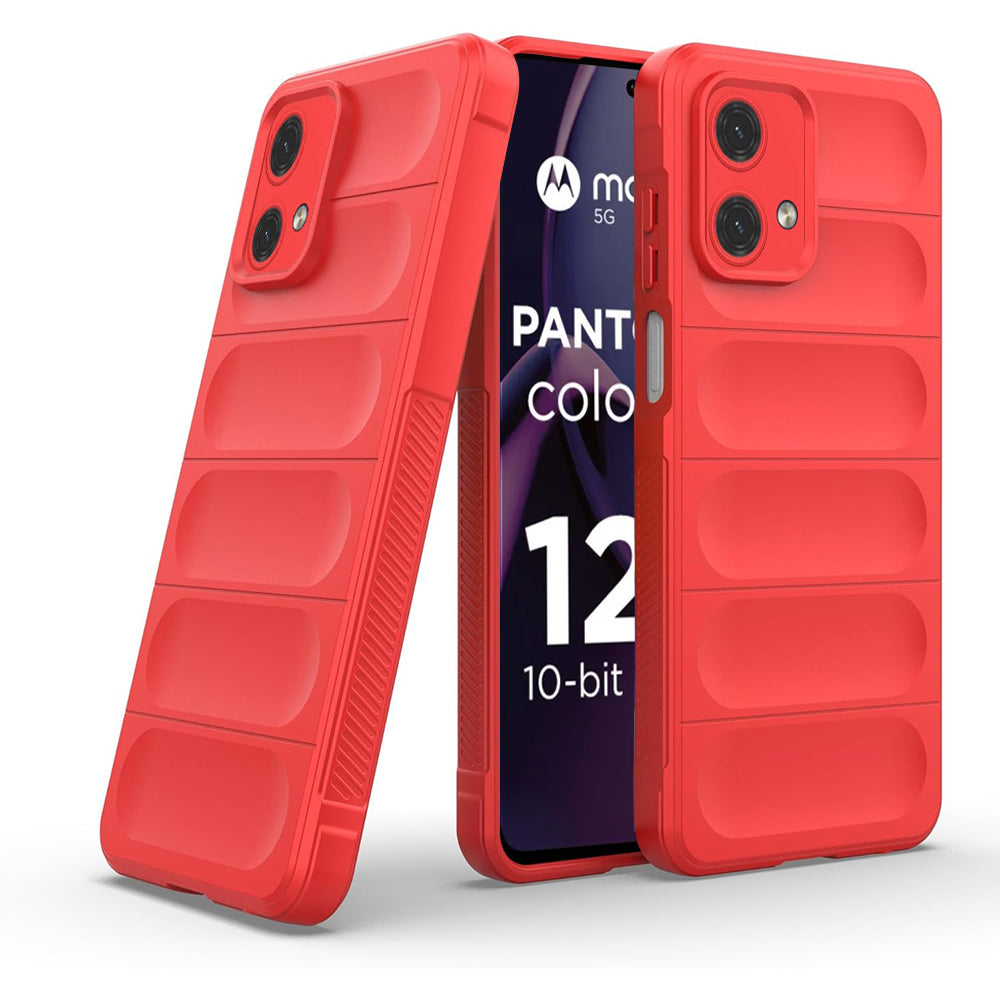 For Motorola Moto G84 5G Case TPU Shell Phone Cover with Carbon Fiber  Texture-Red