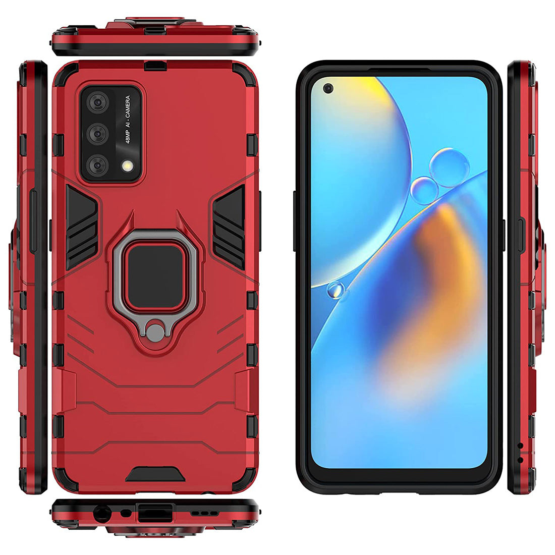 Hybrid Rugged Armor Kickstand Case for Oppo A74 5G