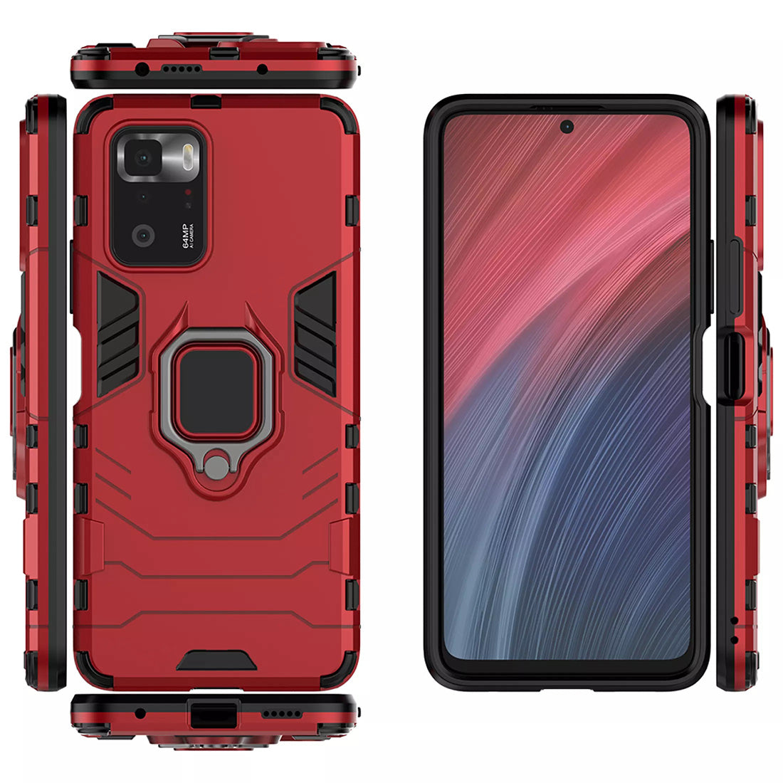 Hybrid Rugged Armor Kickstand Case for Mi Poco X3 GT