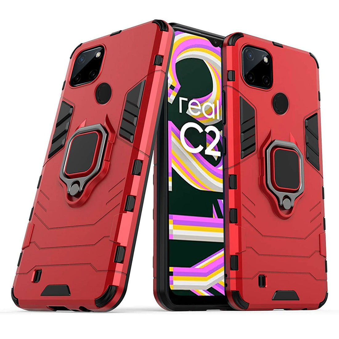 Hybrid Rugged Armor Kickstand Case for Realme C21Y