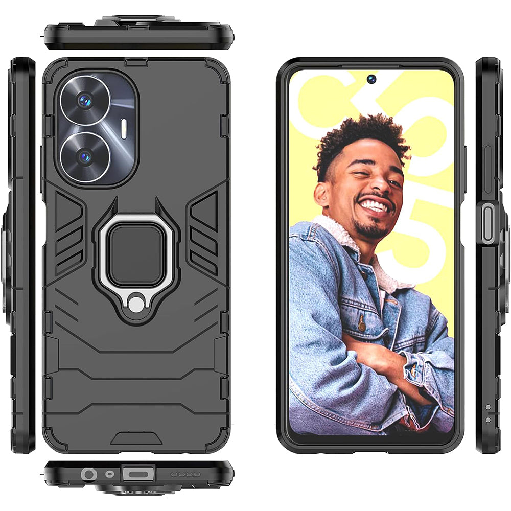 Hybrid Rugged Armor Kickstand Case for Realme C55 4G / Narzo N55 4G