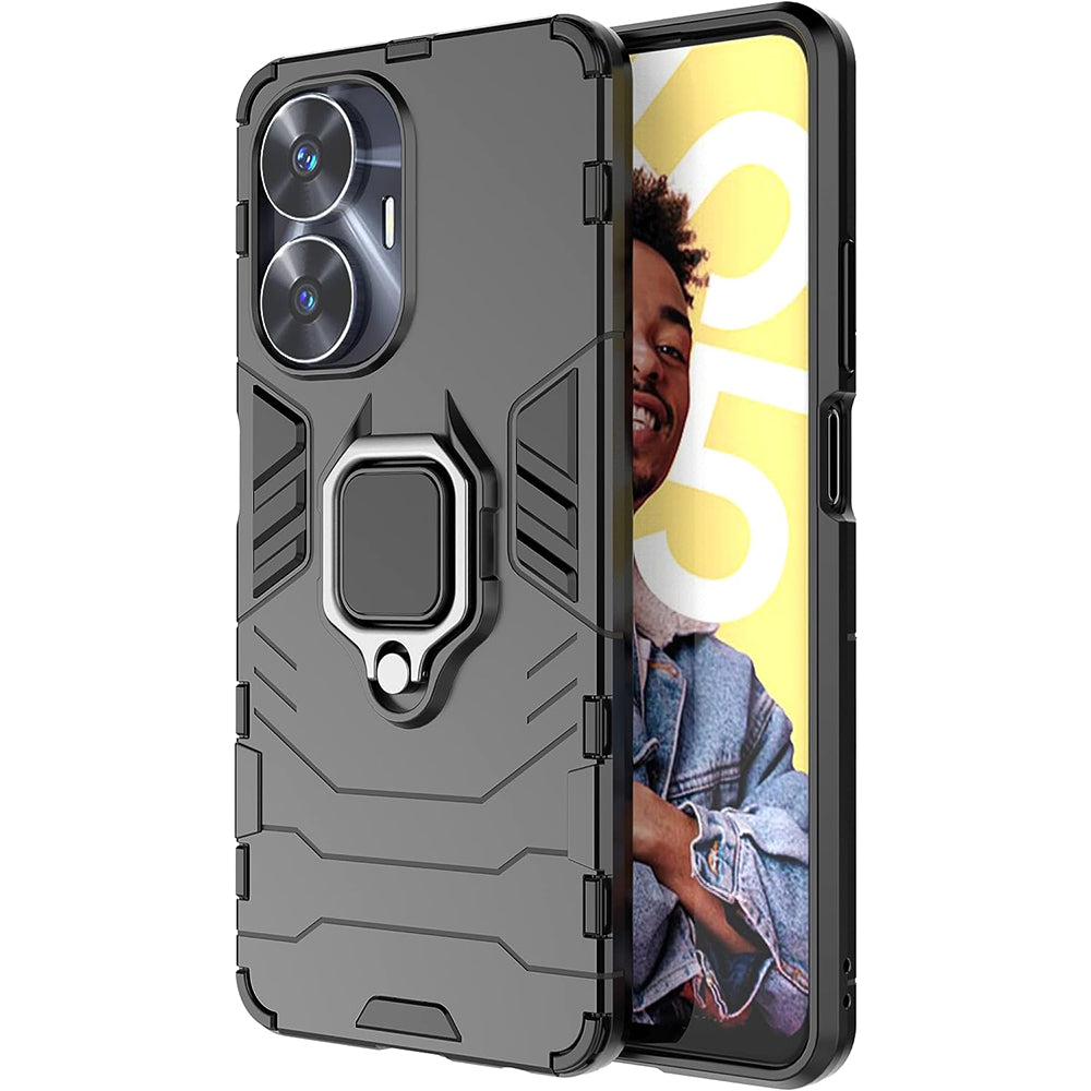 Hybrid Rugged Armor Kickstand Case for Realme C55 4G / Narzo N55 4G
