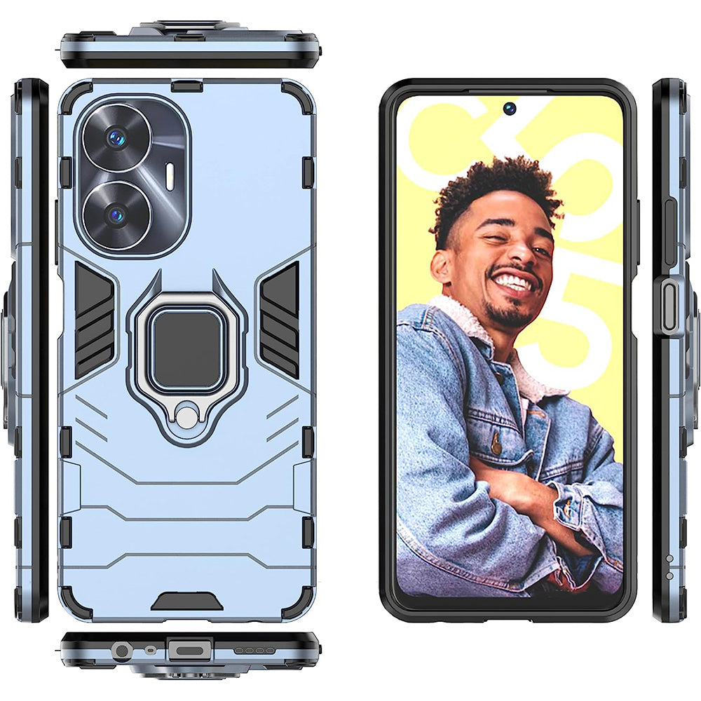 Hybrid Rugged Armor Kickstand Case for Realme C55 4G / Narzo N55 4G