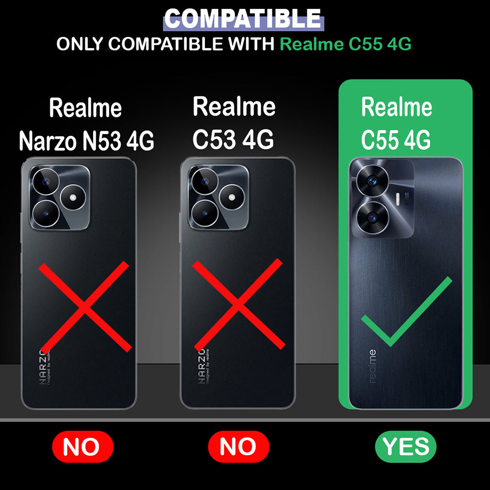 Hybrid Rugged Armor Kickstand Case for Realme C55 4G / Narzo N55 4G