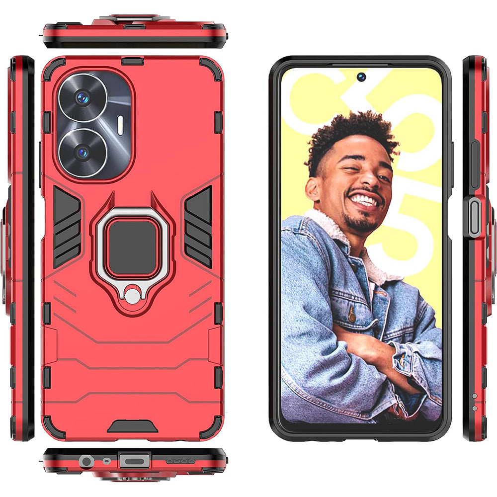 Hybrid Rugged Armor Kickstand Case for Realme C55 4G / Narzo N55 4G