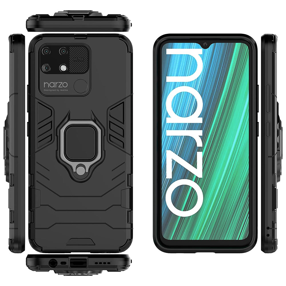 Hybrid Rugged Armor Kickstand Case for Realme Narzo 50A 4G