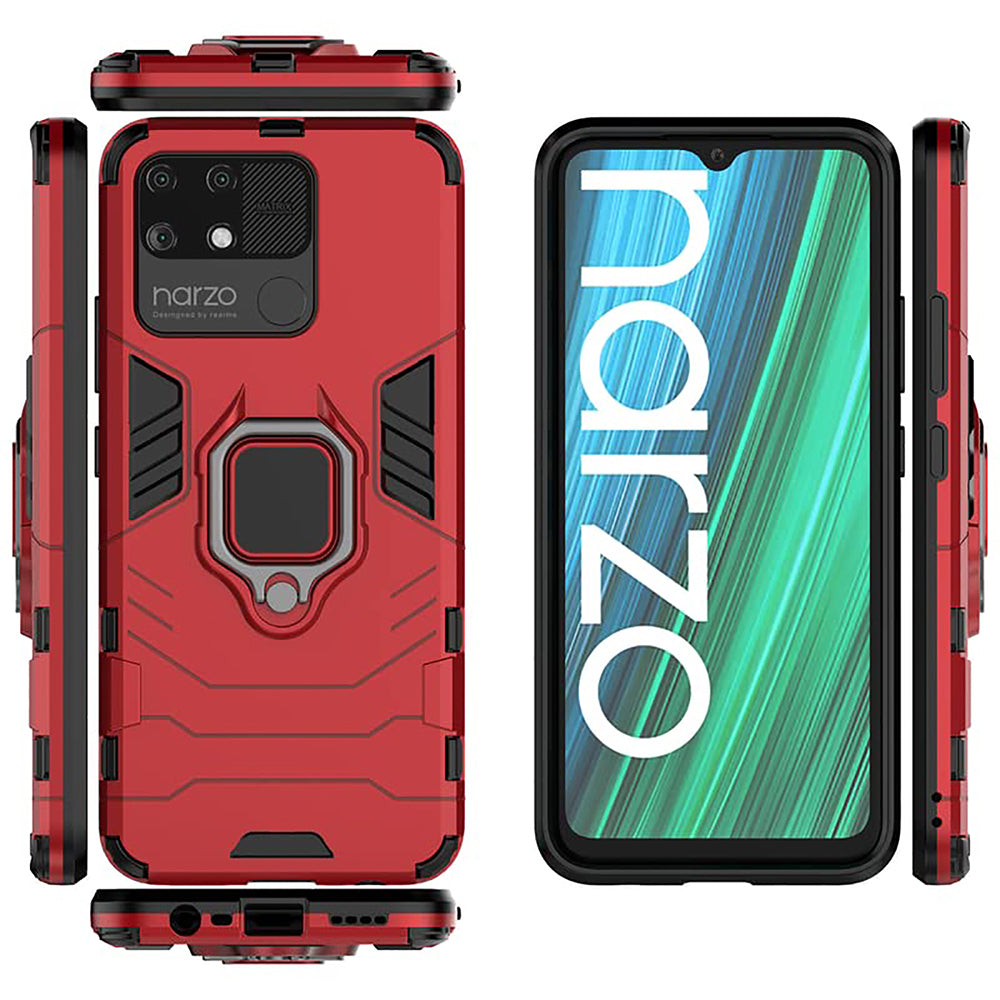 Hybrid Rugged Armor Kickstand Case for Realme Narzo 50A 4G