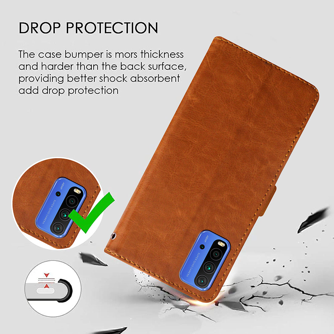 Premium Wallet Flip Cover for Mi Redmi 9 Power