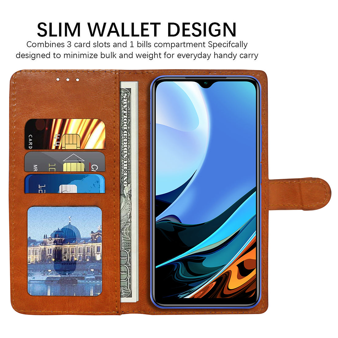 Premium Wallet Flip Cover for Mi Redmi 9 Power