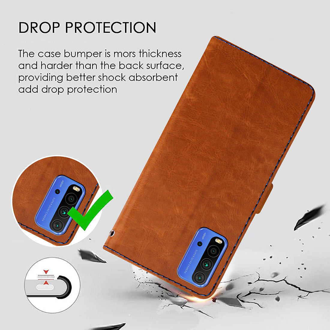 Premium Wallet Flip Cover for Mi Redmi 9 Power