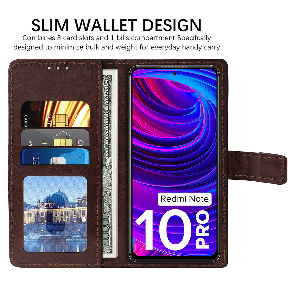 Premium Wallet Flip Cover for Mi Redmi Note 10 Pro, Mi Redmi Note 10 Pro Max