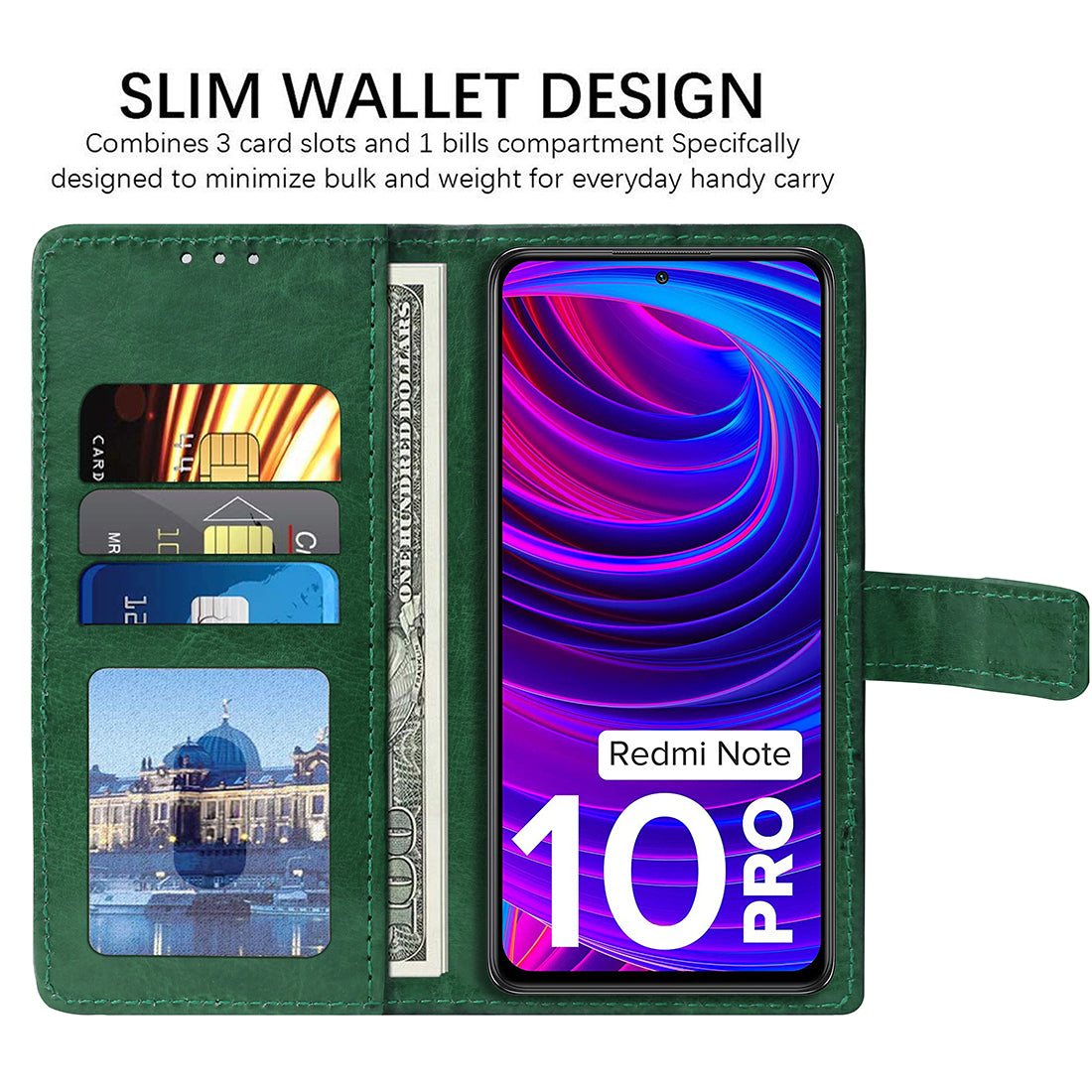 Premium Wallet Flip Cover for Mi Redmi Note 10 Pro, Mi Redmi Note 10 Pro Max