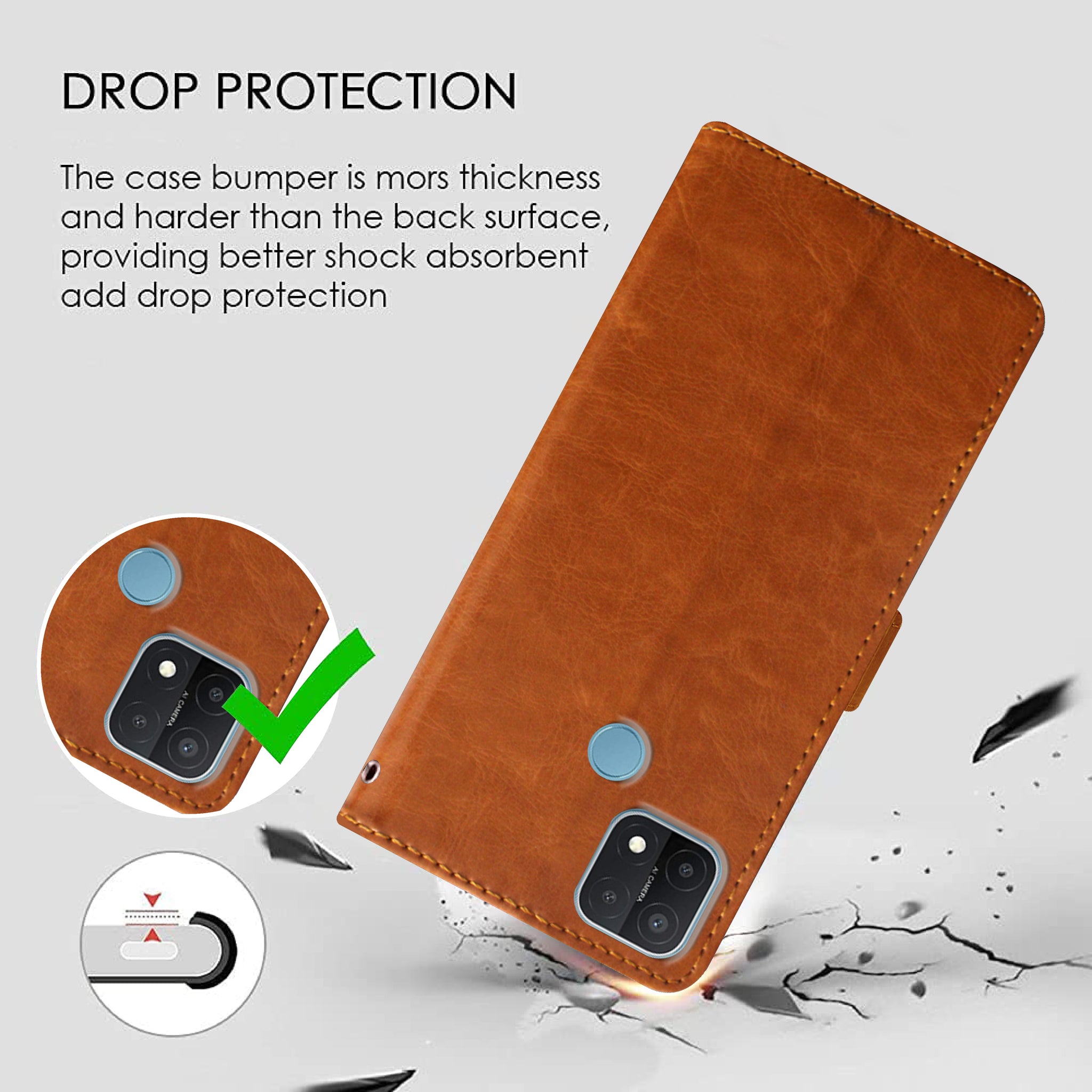 Premium Wallet Flip Cover for Oppo A15 / Oppo A15s