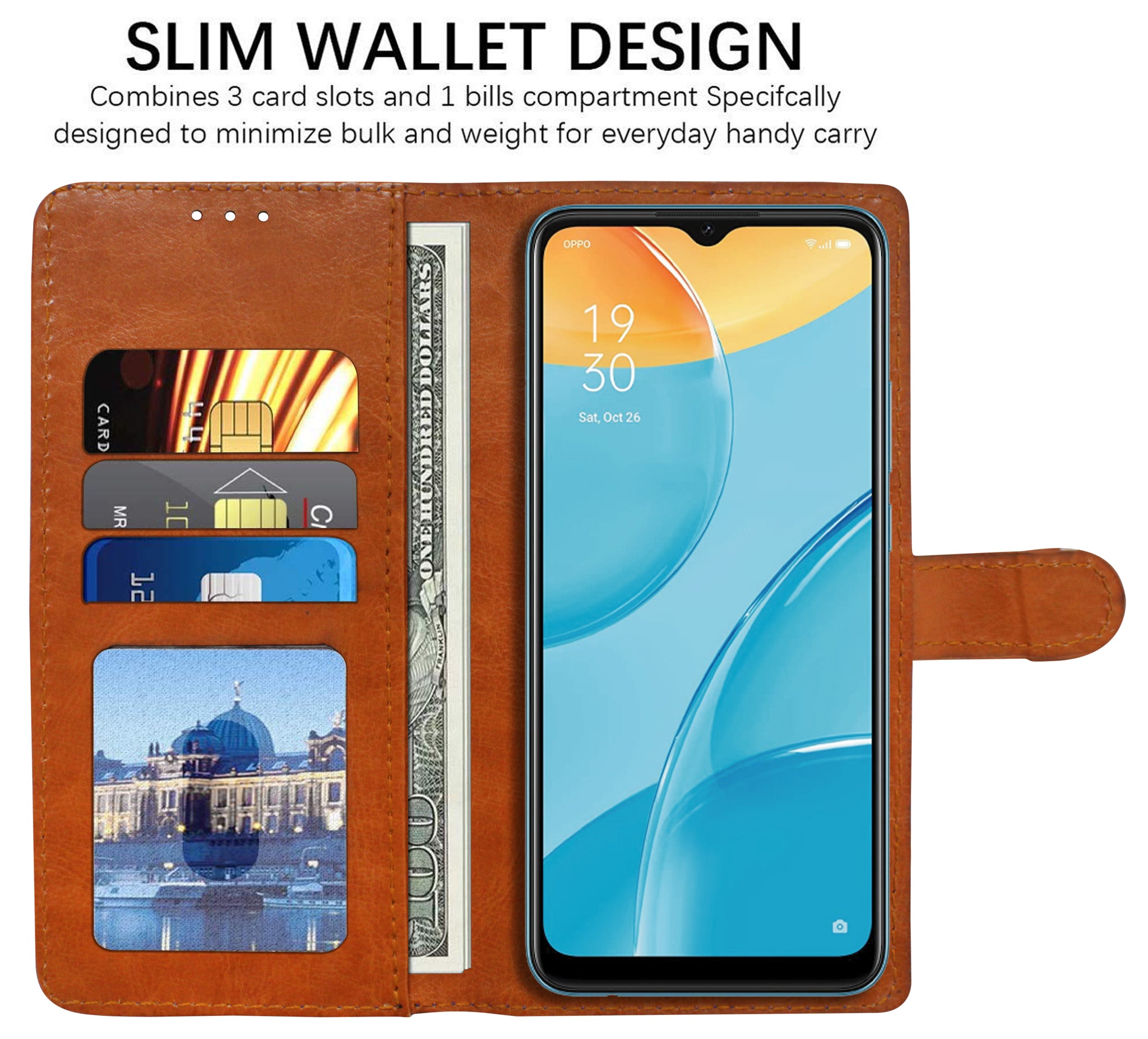 Premium Wallet Flip Cover for Oppo A15 / Oppo A15s